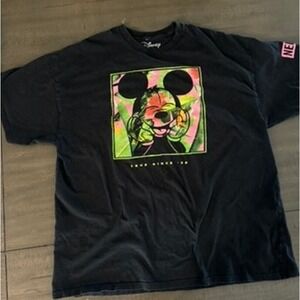 Disney Mickey Mouse NEFF‎ Graphic T Shirt Men's XXL Black Cotton
